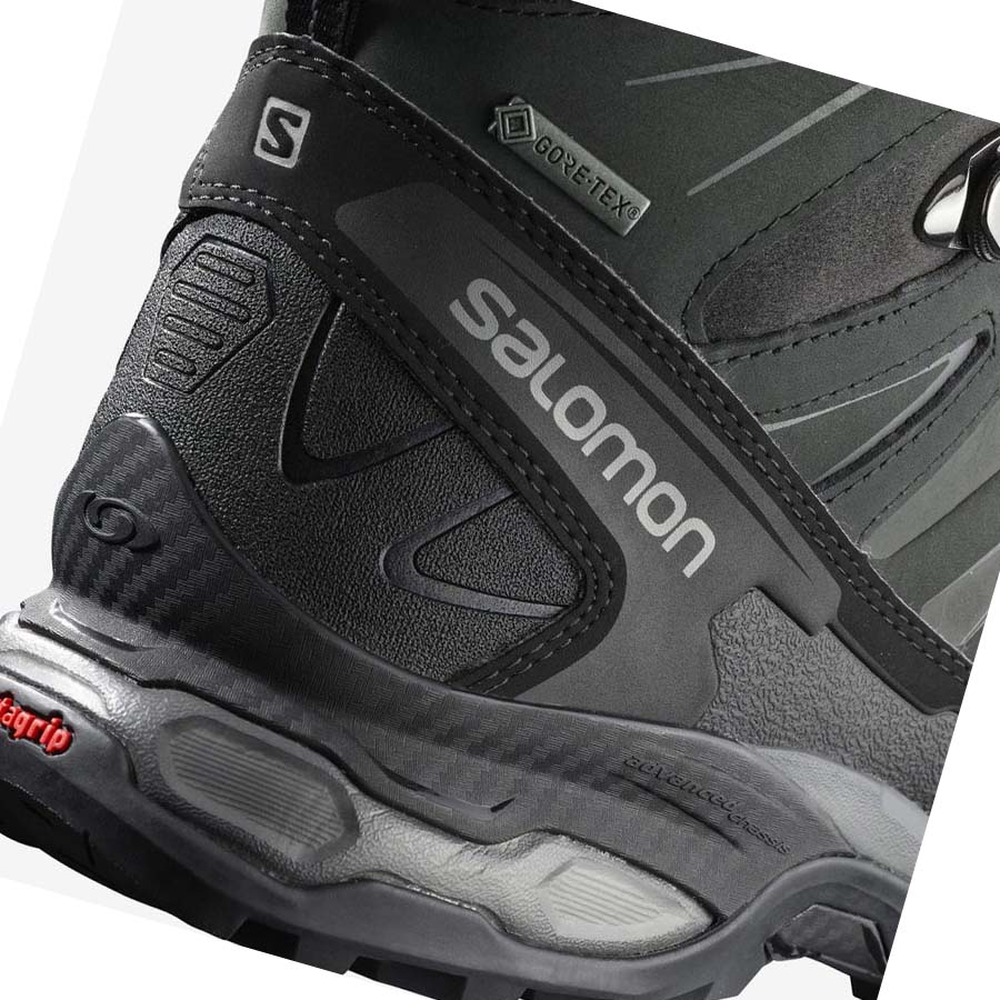 Tenis Senderismo Salomon X ULTRA TREK GORE-TEX Hombre Grises Negros Verdes | MX 3575SGL